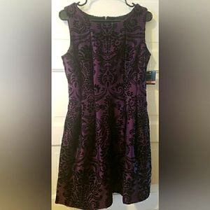 Gabby Skye Dress Purple/Black Velvet Size 12P NWT